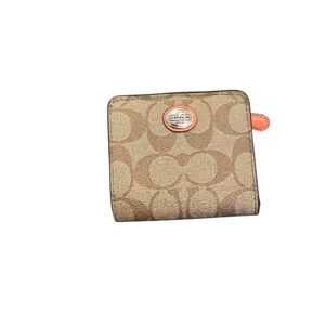 Coach Beige and Coral Wallet